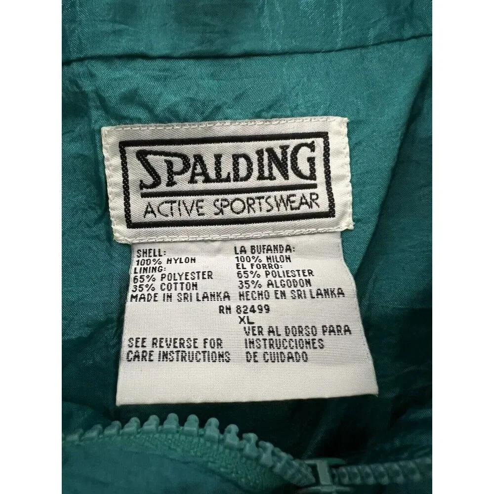Spaulding Active Sportswear Green XL Windbreaker VTG